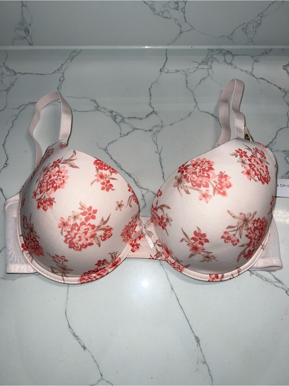 Adrienne Vittadini Pale Pink Floral T-Shirt Bra